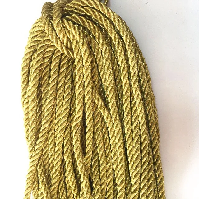 5mm  gold silver twisted cord  3 strands rope  paper bag rope handle