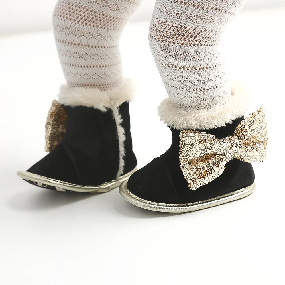 Wholesale Cheap Flannel Bowknot girl 0-18 months infant crib booties baby