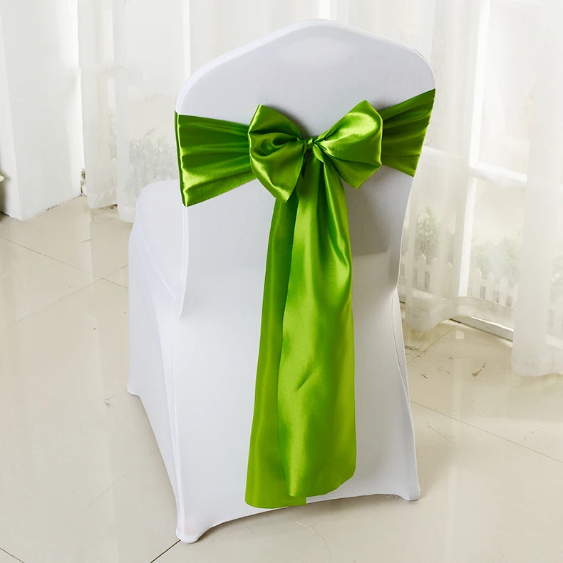 Свадебный банкет атласный стул с поясом для чехла на самозавязывающийся бант украшение приема