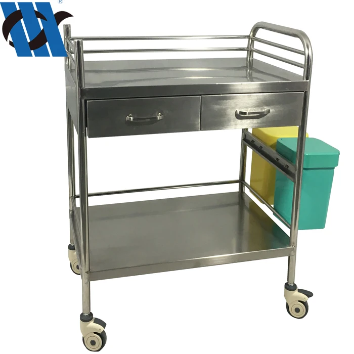 BDT216 Hospital Stainless Steel Crash Cart Medical Nursing Treatment Trolley With