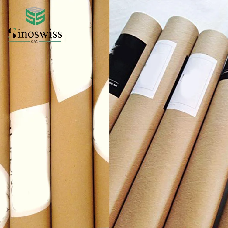 Cardboard Shipping Tube Mailing Poster Packaging Tube Round Box Brown Paper Kraft Tube Metal Lid Plastic Lid