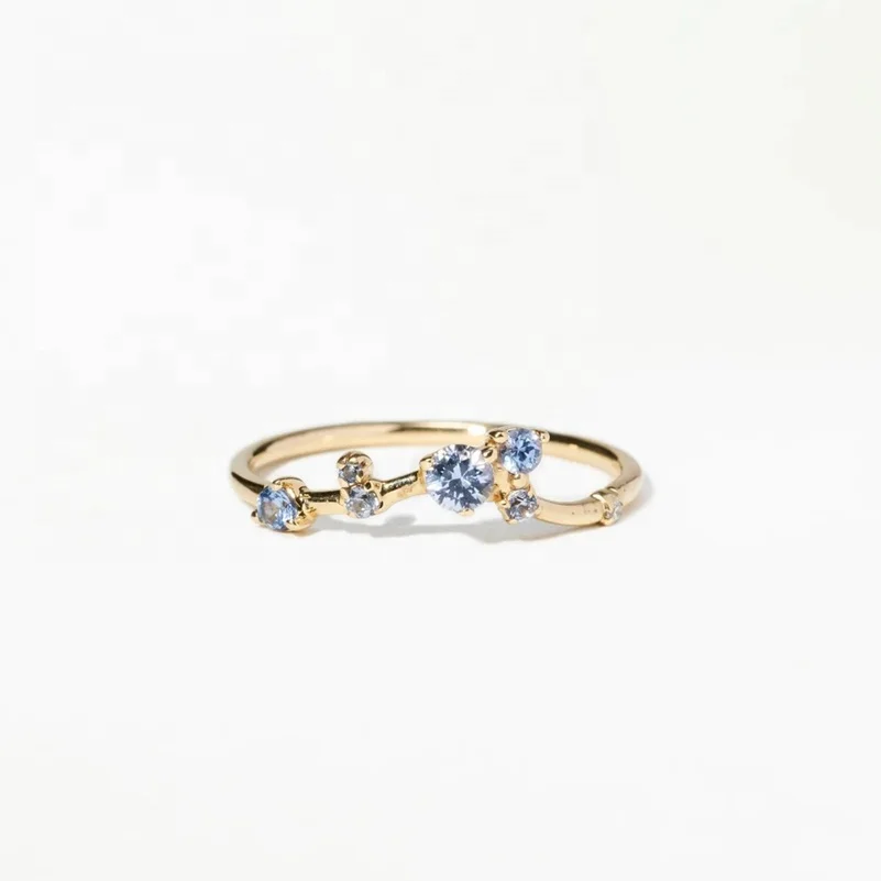 LOZRUNVE Sterling Silver 925 Fashion Sparkle Cubic Zircon Thin Band Cluster Ring Women