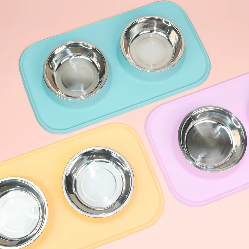 New Design Pet Bowl Non Slip Food and Water Feeder Stainless Steel Dog Bowl for Small Medium Large Dogs Cats Puppies