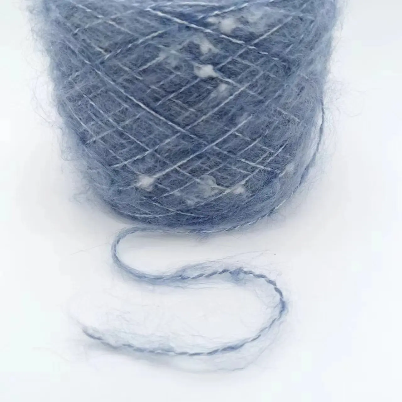 Luminous yarn factory wholesale fashion mixed color rainbow scarf wool acrylic cake blended cotton crochet yarn cake yarn