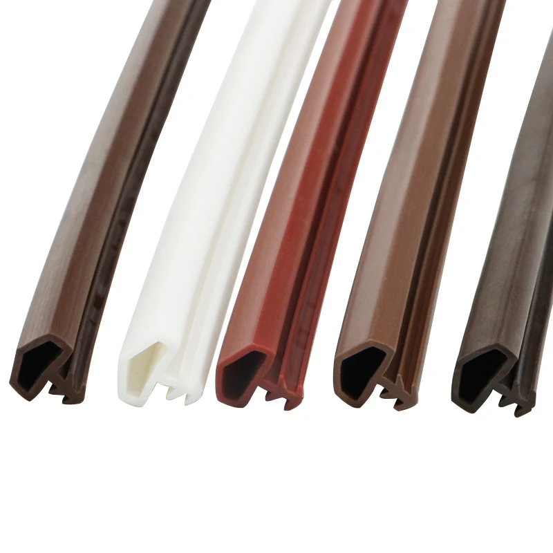 White PVC Rubber Door Repair Sealing Strips Timber Wooden Groove Door Window Frame Gasket Anti Collision Soundproof R 9x5x3.8mm