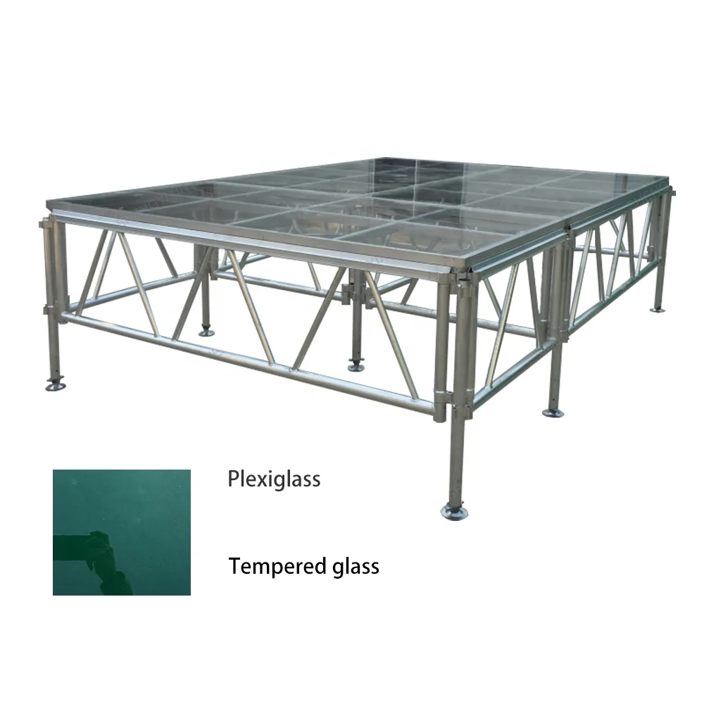 Aluminum Portable Acrylic Stage Puppet Indoor Outdoor Equipment Concert Glass Stage