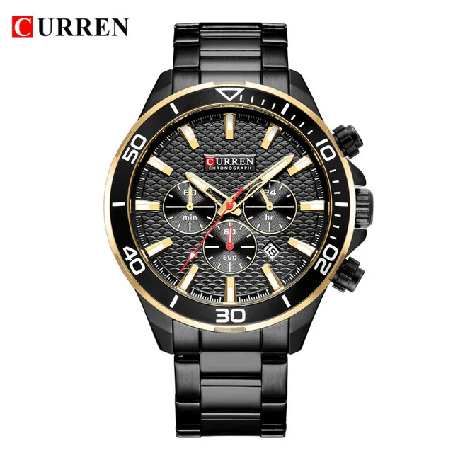 CURREN 8309 люксовый бренд аналоговые спортивные наручные часы мужские кварцевые с ремешком из нержавеющей стали для мужчин Relogio Masculino 2018