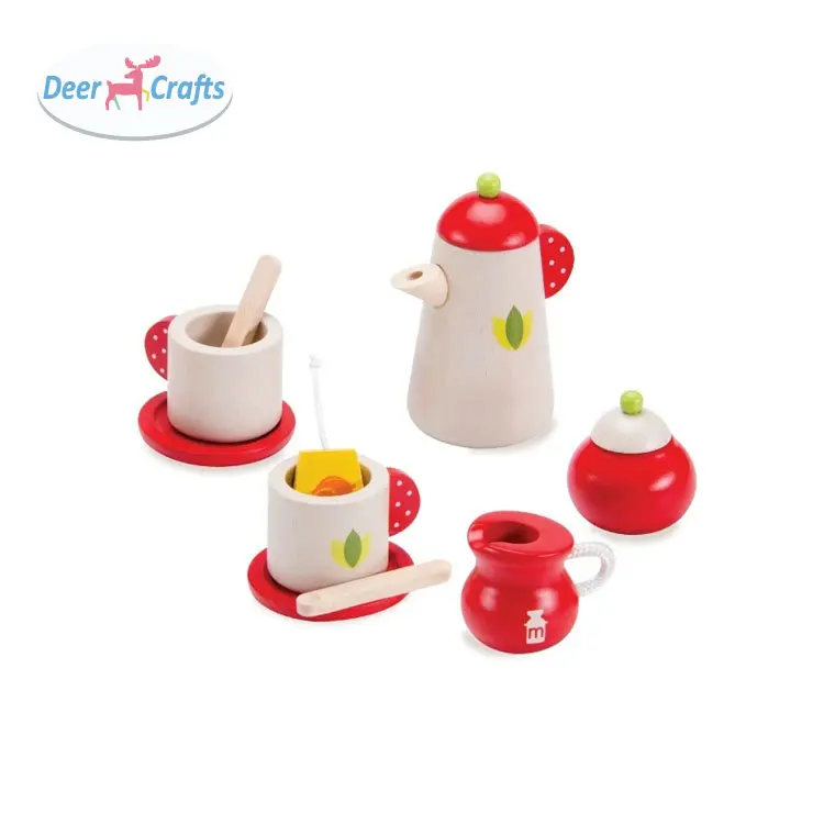 Baby Wooden Afternoon Tea Set Children Pretend Play Set For Girls Kids Kitchen Toys DD10436