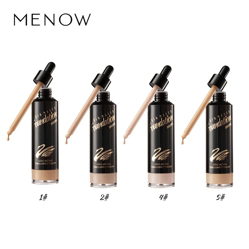 Refill makeup liquid foundation organic private label OEM long-lasting natural concealer 4 shades dark Dropper foundation