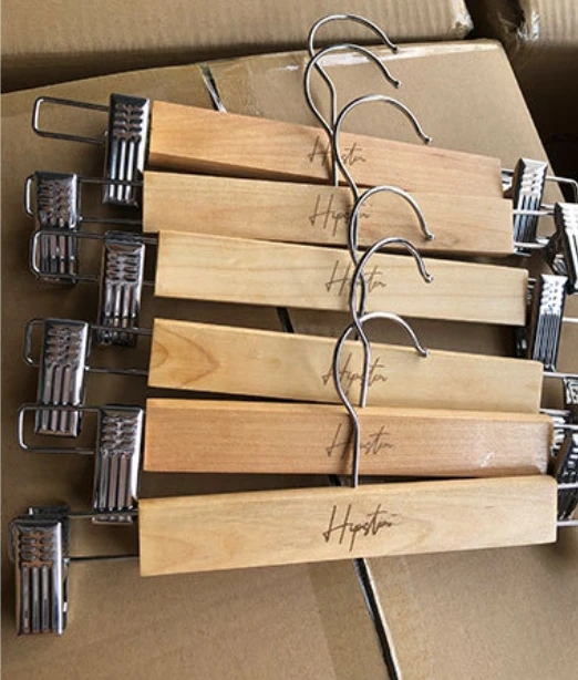 Wooden hanger thickened retro solid wood hanger