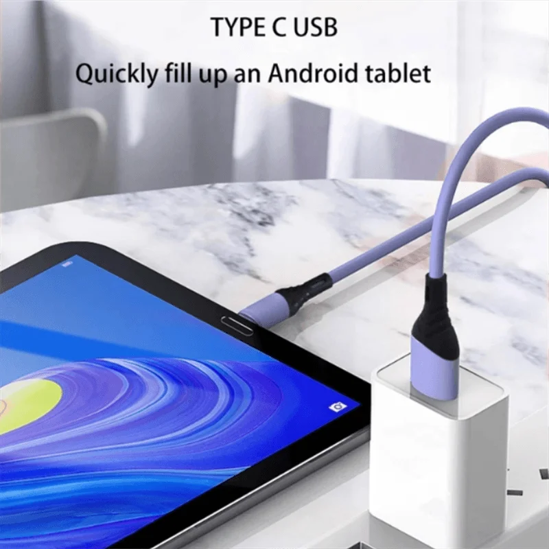 5A Fast Charging Charger USB Wire Cord Soft Liquid Silicone Data Cable