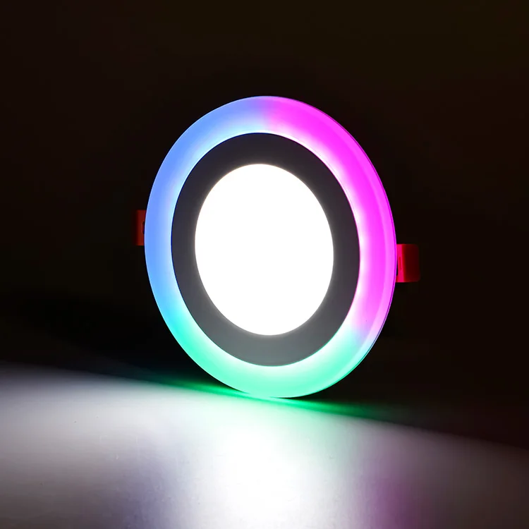 Custom panel lamp Watt 3 6 12 18 w factory price LED Recessed Double Color RGB Panel Light COB
