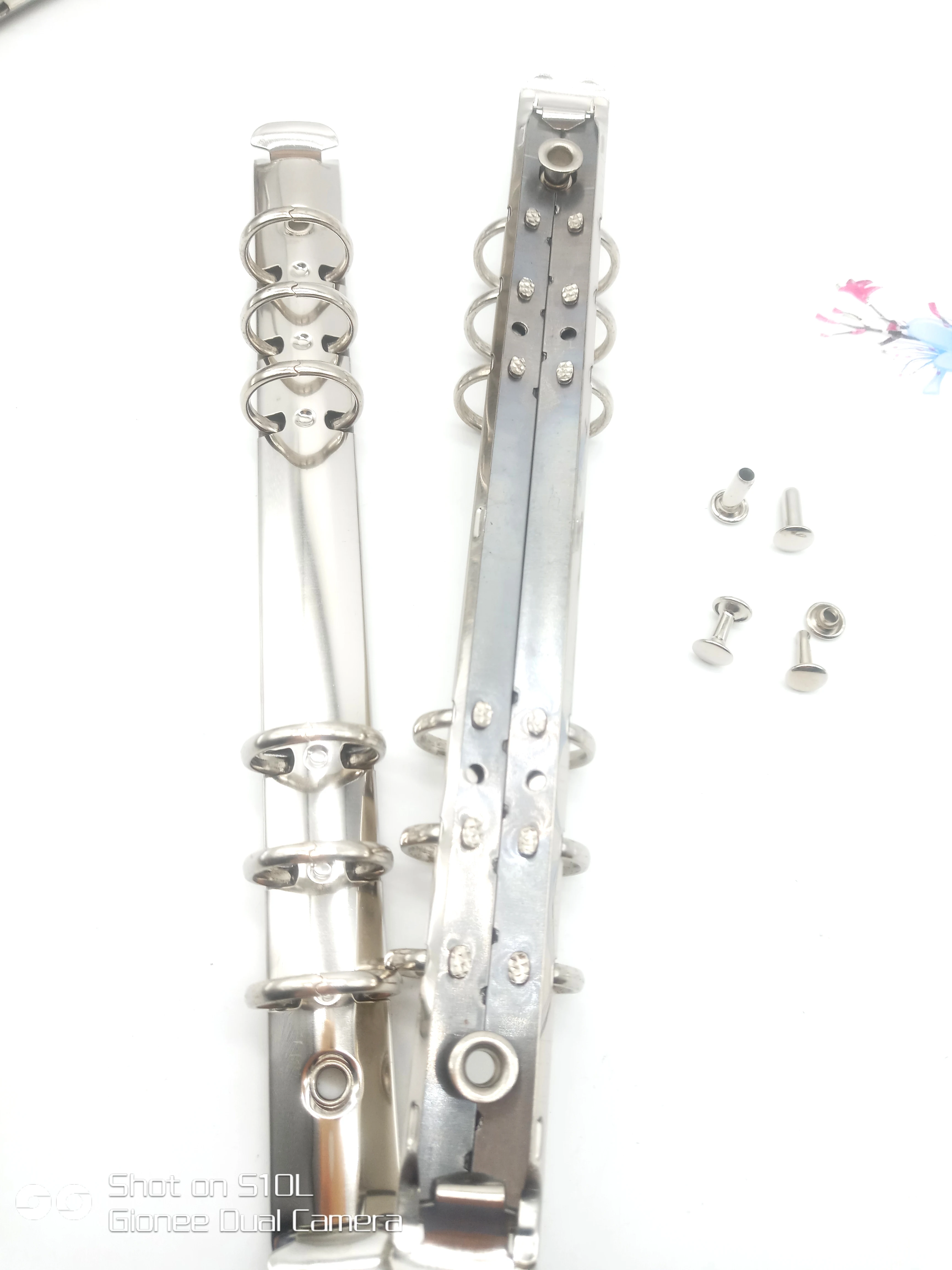 factory supplies round ring metal 6 ring binder file clip/ ring binder folder clip/ stationary file clip