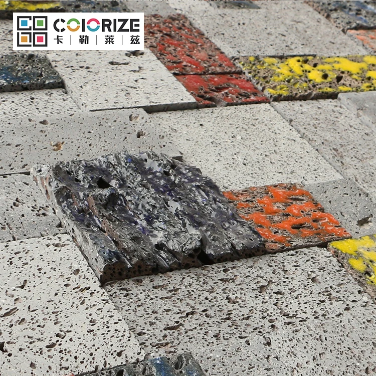 Colorize china made home decor dark grey basalt natural stone 3d wall cladding panels