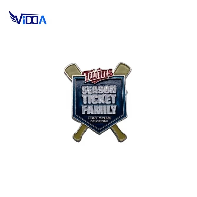 Custom logo full color enamel cobra baseball metal lapel pin badge