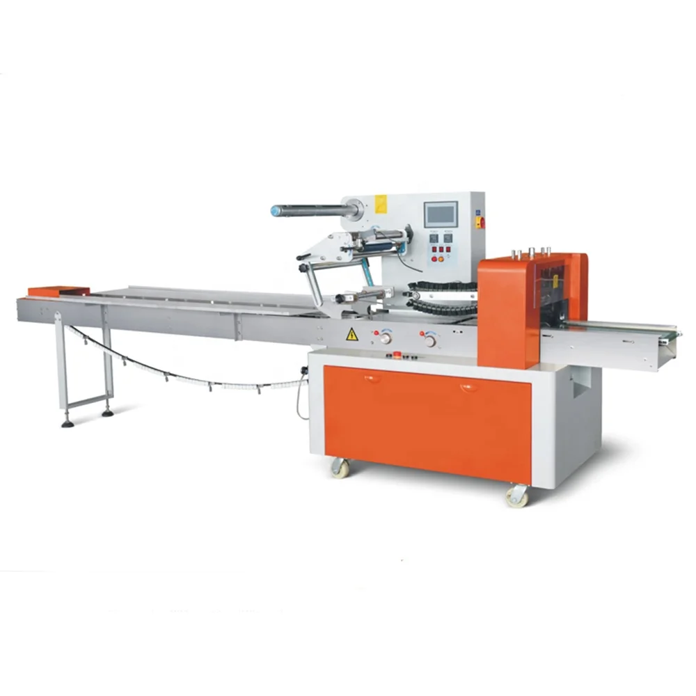 High speed automatic flow bread packing machine / horizontal pillow croissant packing machine