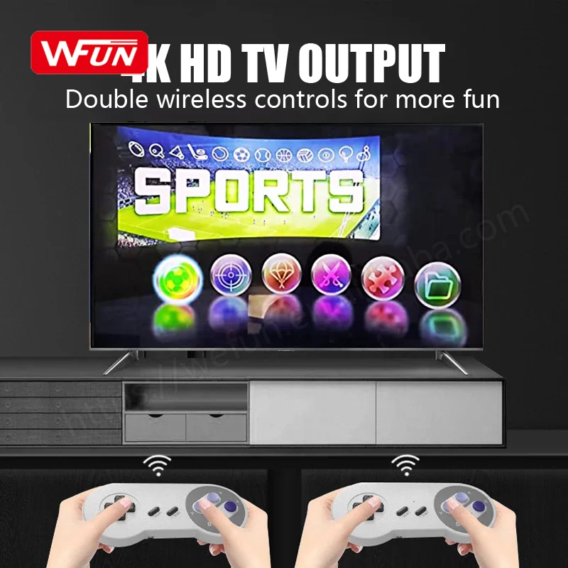 SF900 Pro Retro Game Console HD Video Game Stick With 2296 Games for SNES Wireless 16 Bit Consolas De Videojuegos for NES