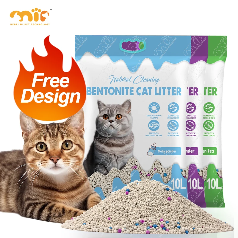 Best Selling Custom Wholesale Bulk Discounts Strong Clumping 100% Natural Safe for Pets Bentonite Sand Cat Litter