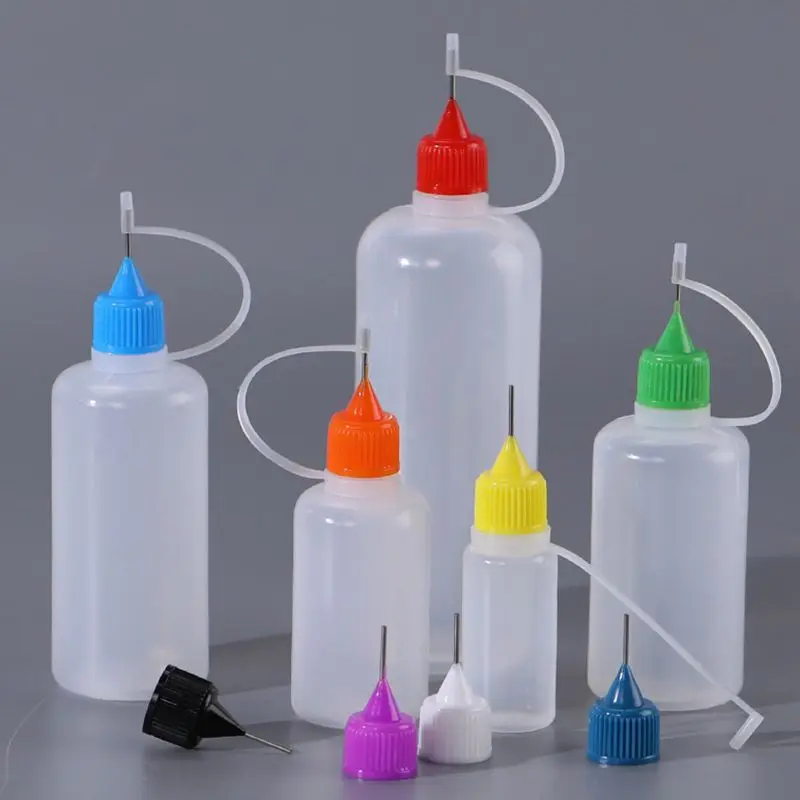Оптовая продажа 3 мл 5 10 15 20 30 50 60 100 120 LDPE пластиковая бутылка с колпачком иглы для масла/пигмента/жидкого масла