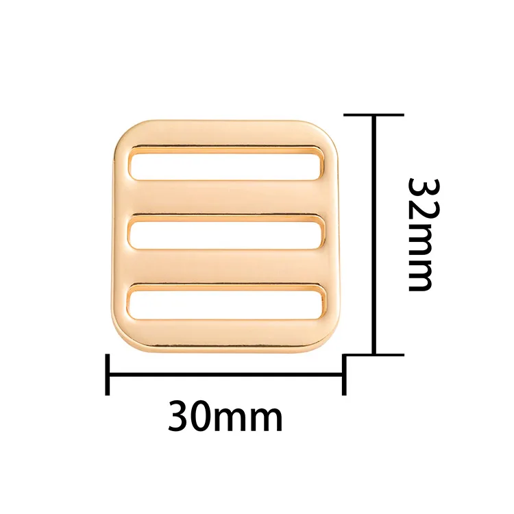 Custom Logo 30mm Slide Buckles Bag Handbag Strap Hardware Metal Accessories Webbing Adjustment Tri Glide Buckle for Belt