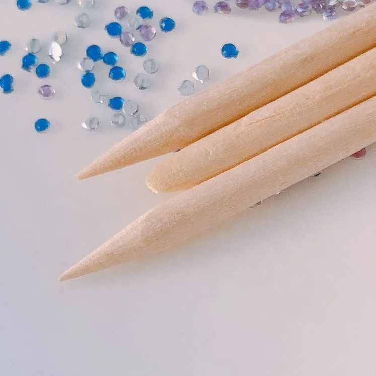 Wooden manicure sticks orange wood stick for nail cuticle pusher remover point drill rod