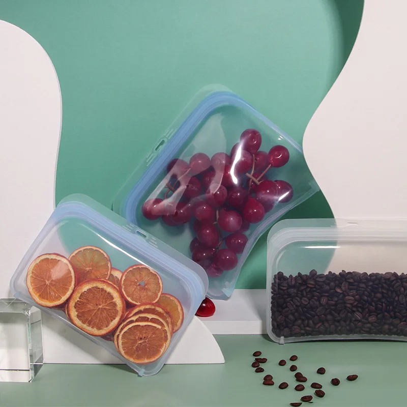 2022 Platinum Food Grade Self Seal Leakproof Reusable Silicone Food Storage Bags