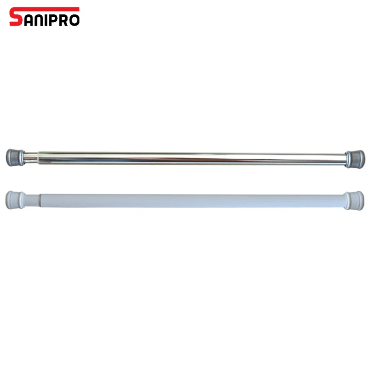 SANIPRO Stainless Steel Clothes Rail 50~260cm Extendable Bathroom Shower Curtain Rod Spring Tension Bathtub Curtain Poles