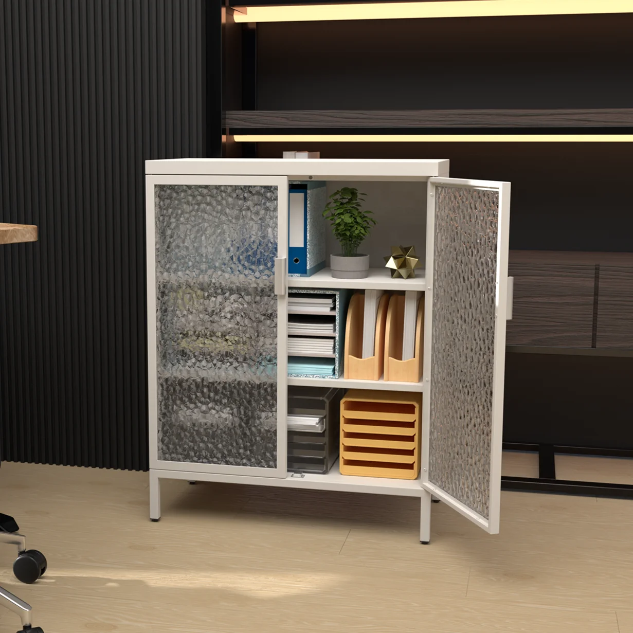 Home Furniture Minimal Stand Storage Tempered Glass Door Side Board For Sale