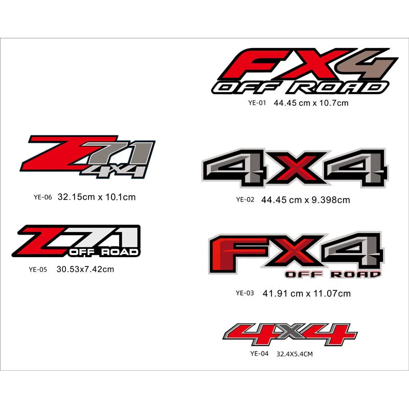 4*4 American car decorate vehicle accessories auto emblem sticker car pickup decal spare parts customize edition van