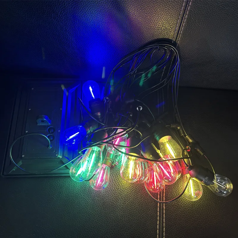 Christmas Lights 48ft 15 E26 Bulbs Outdoor Bistro Decorative LED String Lights holiday wedding party waterproof