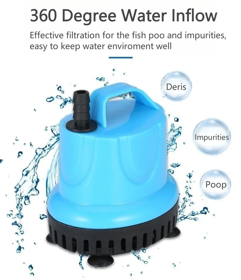Factory low price high quality electrical Mini AC Aquarium Bottom Suction Submersible Water Pump for fish tank pet fountain Pump
