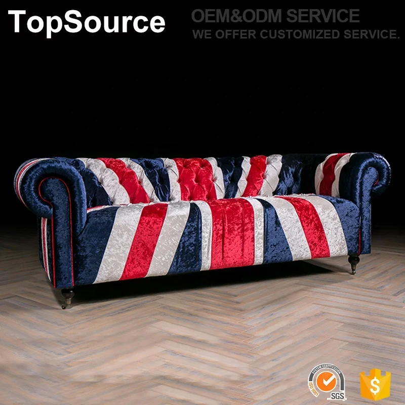 Luxury European Uk Flag Flannel New Classic Furniture Sofa