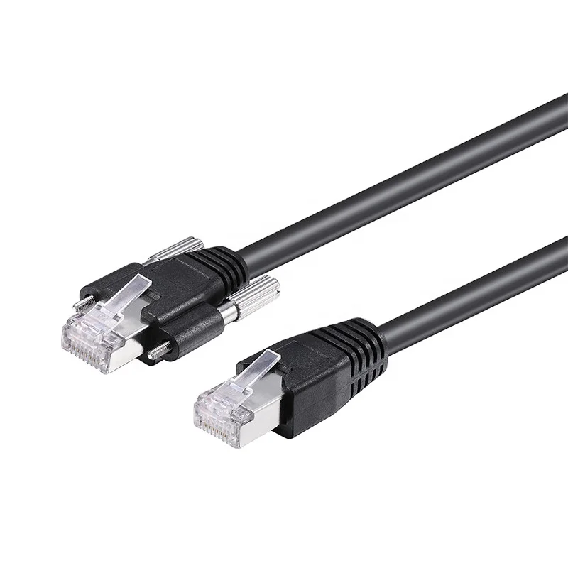industrial Gigabit Ethernet RJ45 cable machines vison with Horizontal Thumbscrews for keyence jAi SIEMENS
