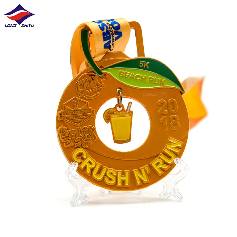 Shenzhen Longzhiyu 15 years maker custom trophies and medals ski with medal acrylic and graduation medallion