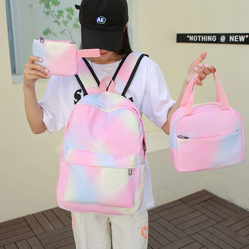 New school bag factory custom wholesale durable nursery school bag 3sets backpack insulated  lunch bag set for children