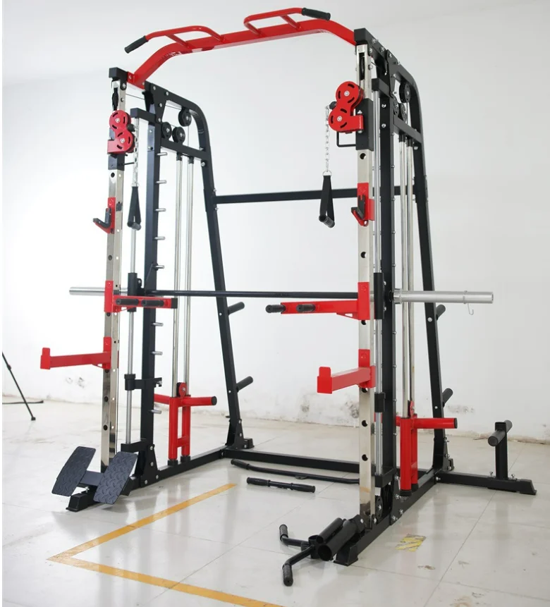 Manufacture smith machine gym rack multifunctional squat rack bodybuilding trainer commercial barbell frame fitness equipment