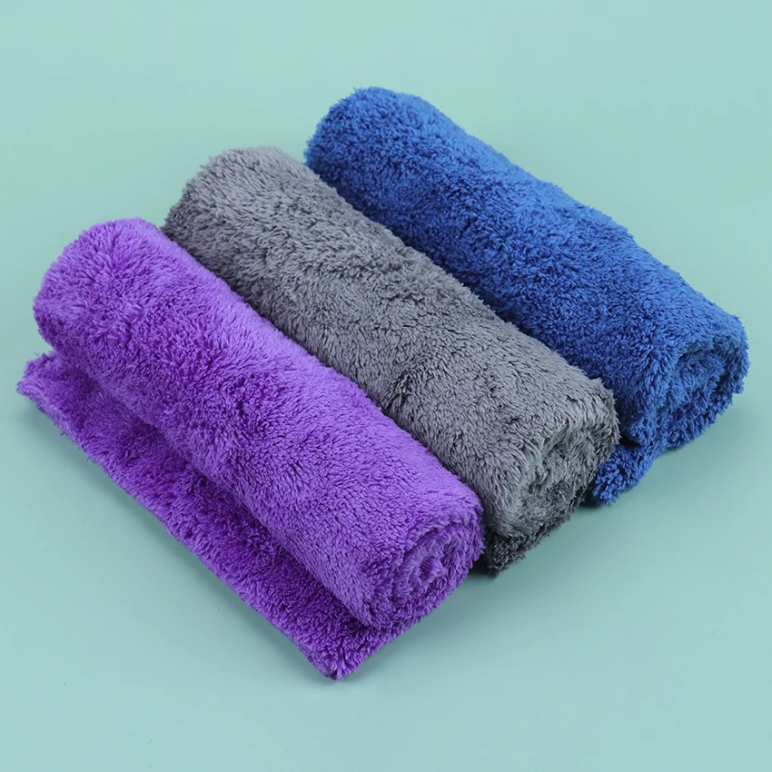 Fluffy edgeless car cleaning towel 40x40cm 350gsm