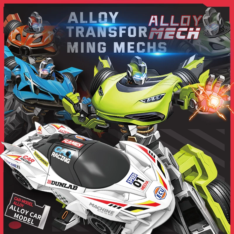 Wholesale Unisex Mini Alloy Transform Robot Car Inertia Deformation Model for Kids Toy Cars for Boys and Girls
