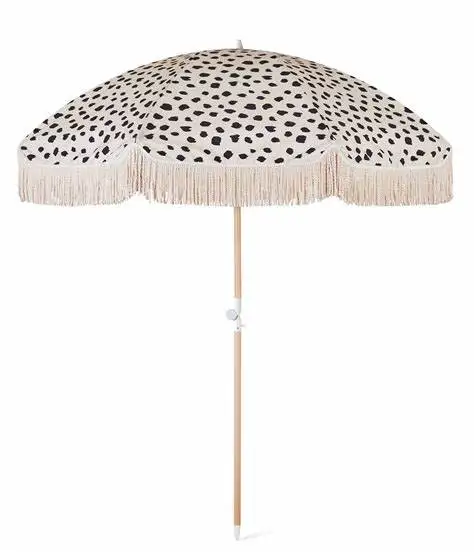 Factory Wholesale Outdoor Garden, Aluminum Romantic Flap Market Patio Pagoda Parasol Sunshade Beach Umbrella With Wave Fringe