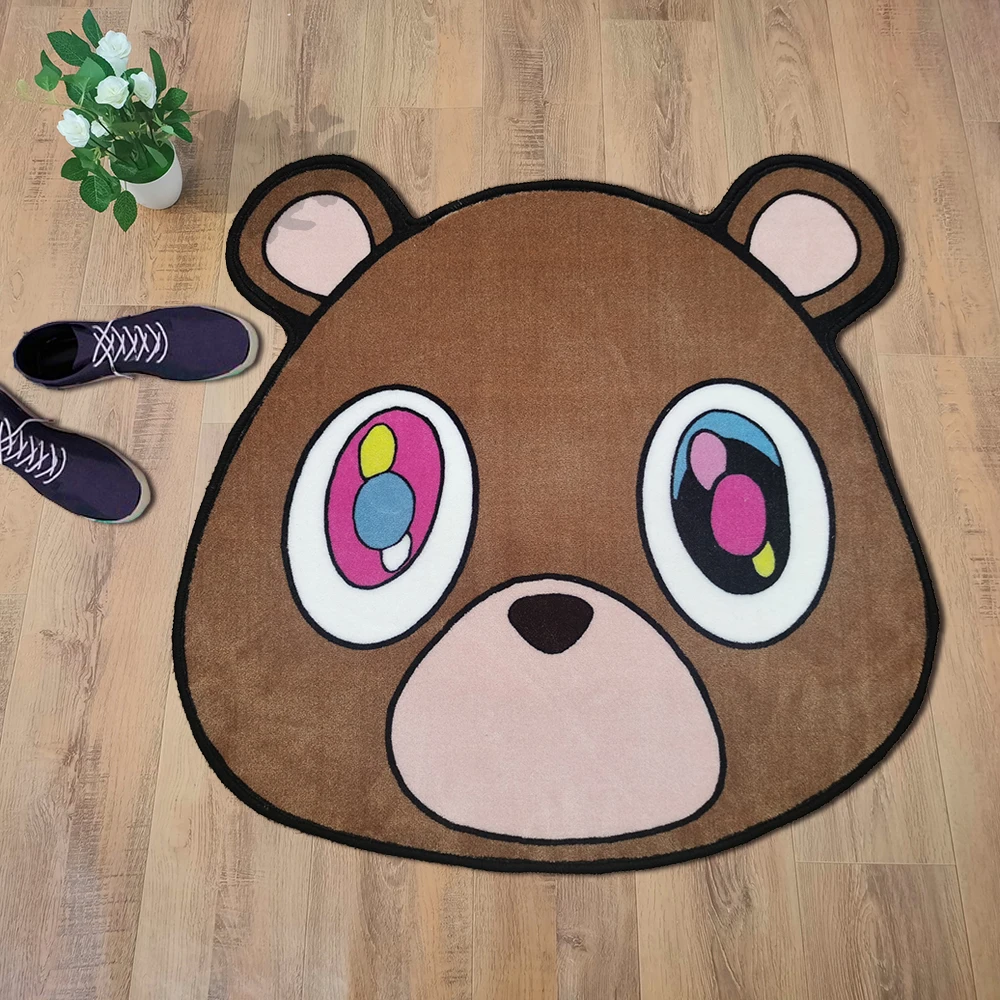 Выпускной ковер с медведем, ковер в стиле хип-хоп, музыкальный ковер для гостиной, спальни, Обложка для альбома, нескользящий, декоративный акриловый коврик