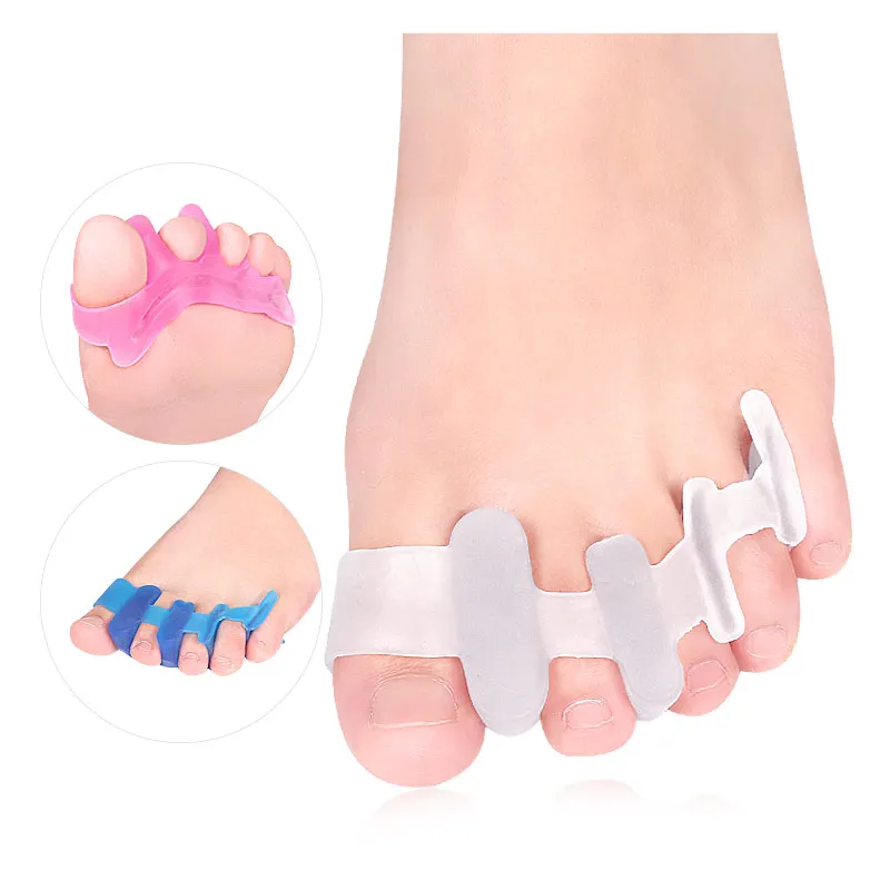 5 Holes Toe Stretcher Soft Silicone Toe Spreaders for Bunion Pain Relief and Stretching Toe Separators