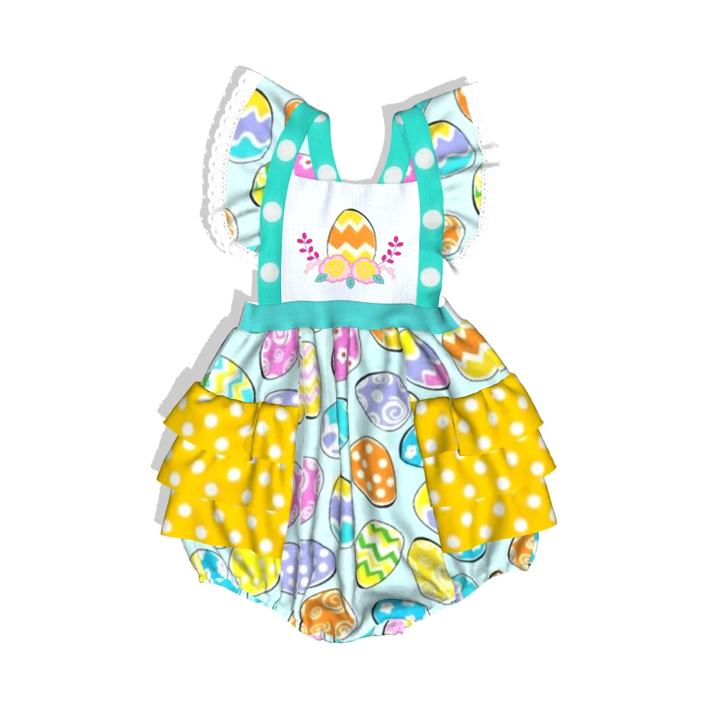 
high quality girls dress girl Easter rabbit dress beautiful floral girl dress wholesale 