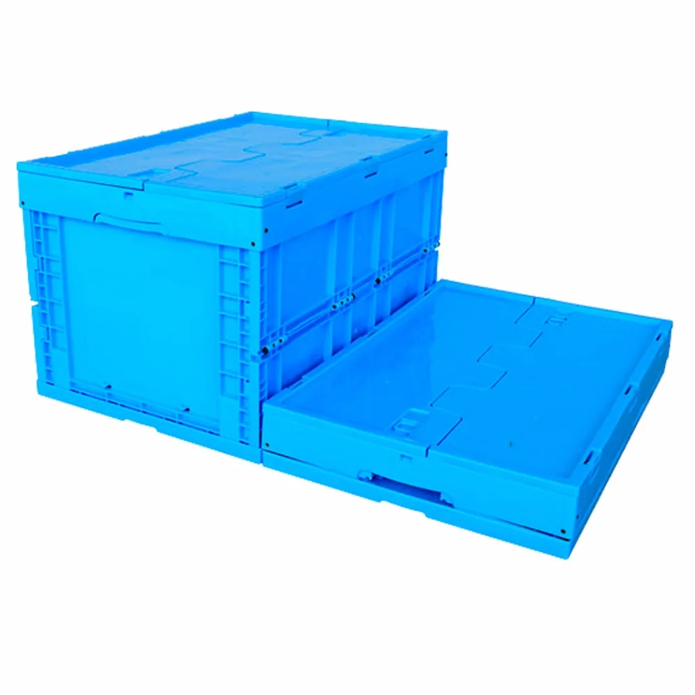 Uni-Silent Plastic Folding Crate Box Collapsing Folding Crate Stackable Turnover Box LX6040355C