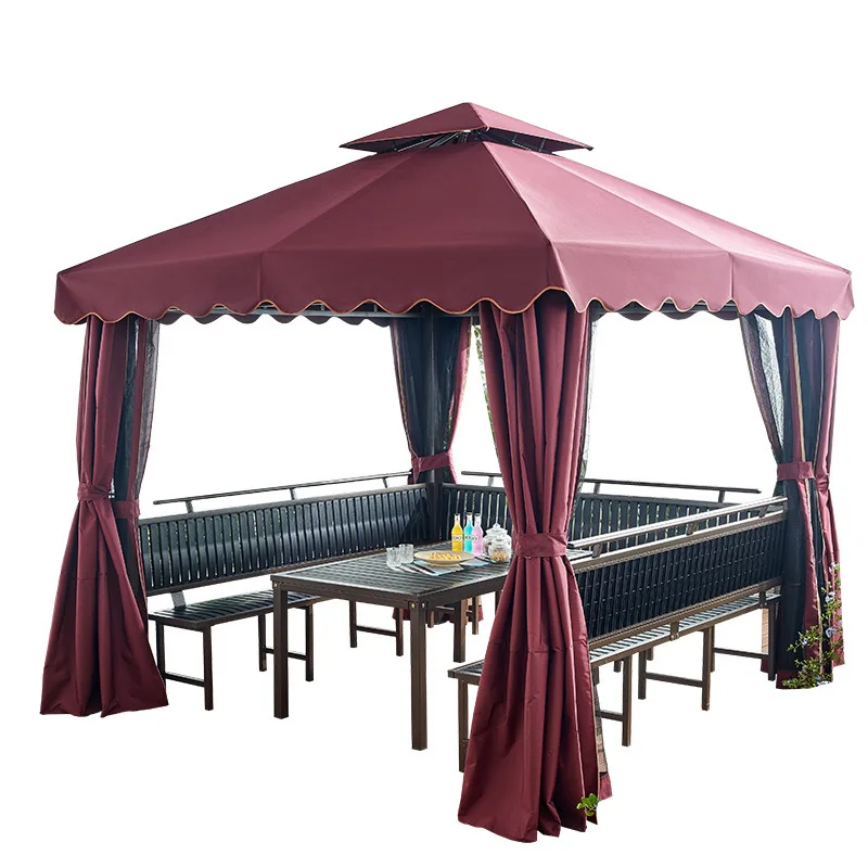 Modern Garden Waterproof roof gazebo sunshade customizable gazebos outdoor aluminum luxury pavilion
