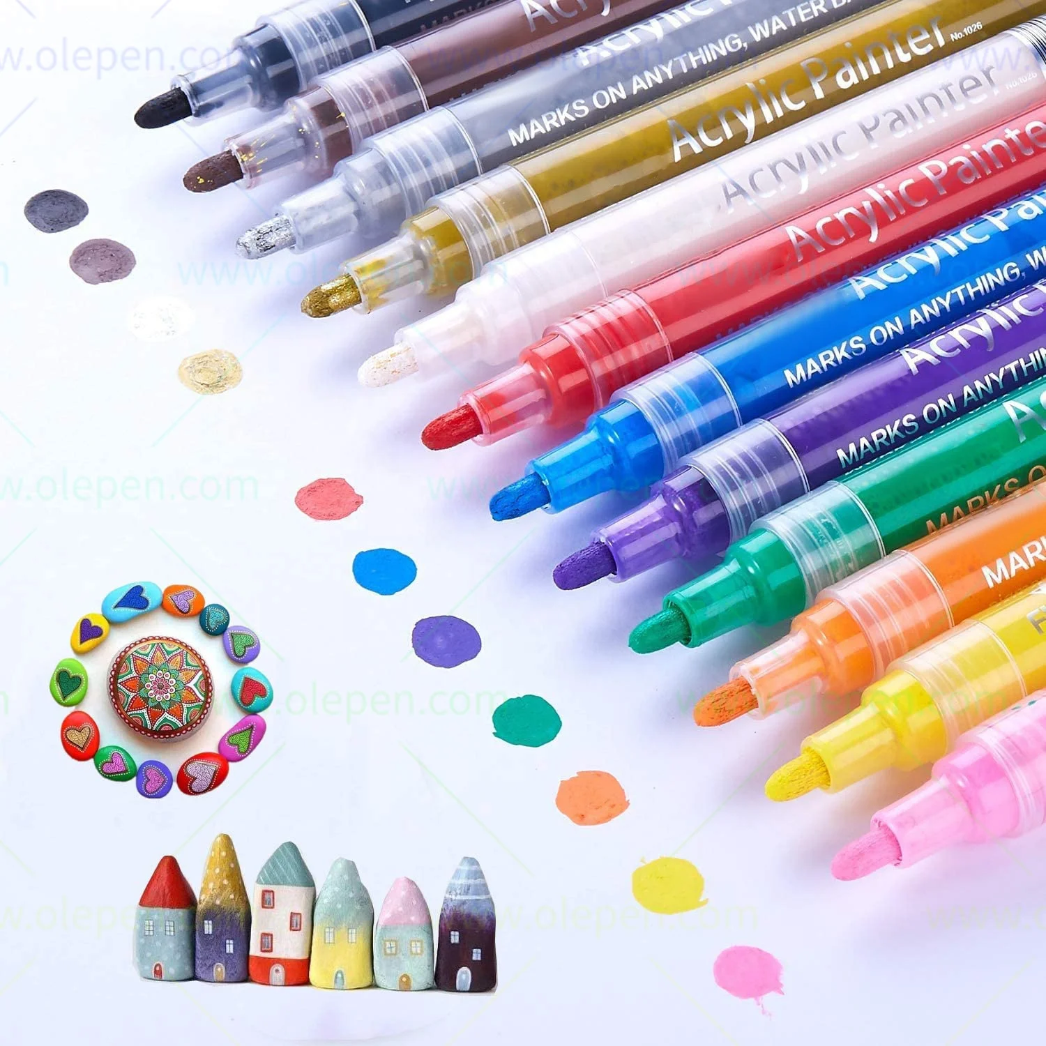 12 colours 3mm DIY Painting Marker Pen Water-based Acrylic Paint Marker Pen Acrylic Graffiti Paint Marker Pens for Art