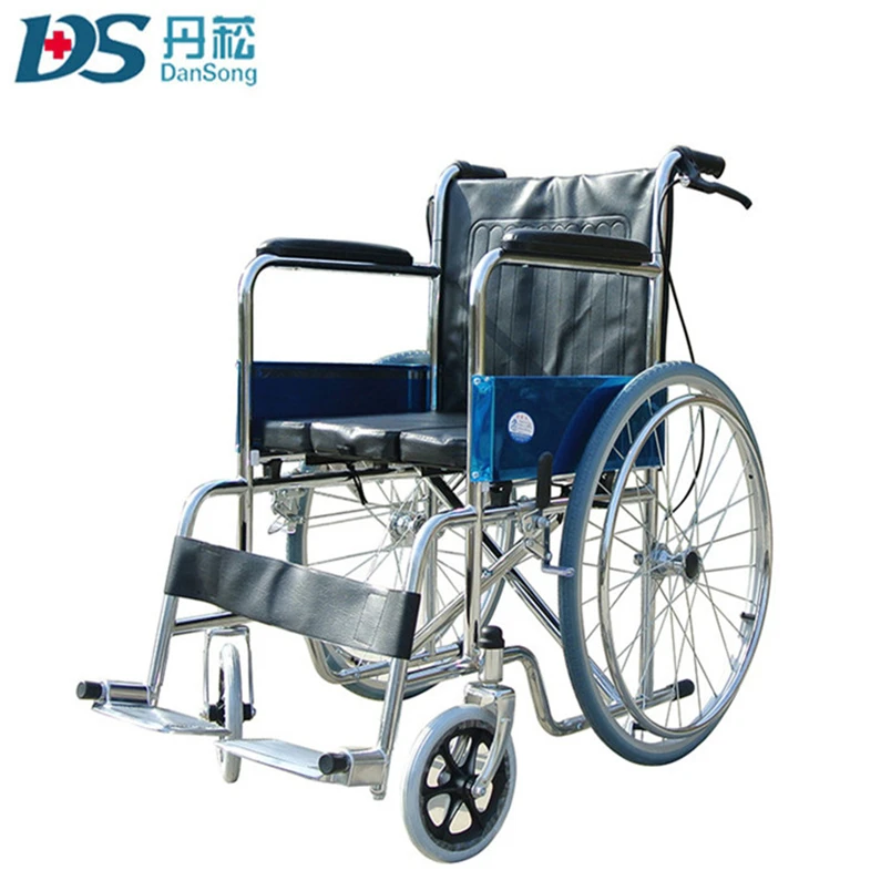 Folding Detachable Stable Hand Manual Operation Hand Brake Commode Wheelchair for Patients