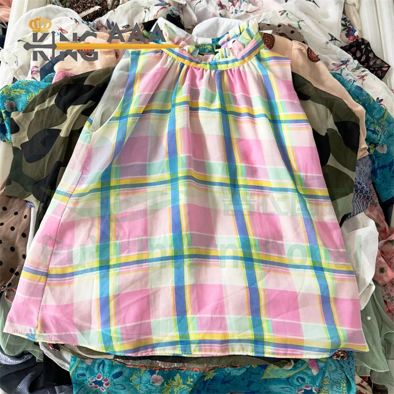 Women Luxury Chiffon Blouse Silk Tops Korean Used Clothes Used Bales 100kg
