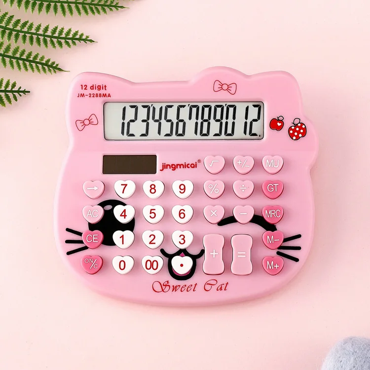 New cartoon Japanese Cute Kitty computer 12-Digit mini desktop portable button calculator for girls