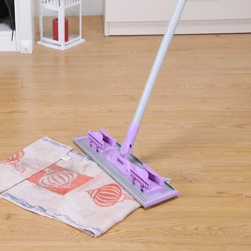 360 Microfiber Flat Mop Set with Steel Swivel Handle Spin Magic Cleaning Mob with Cotton Head Replacement Steel Pole Pack of One