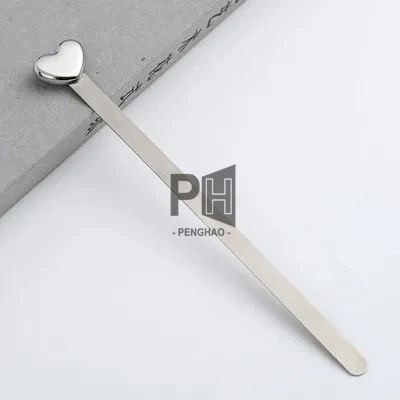 OEM Fashion Simple Red Sliver Love Heart Metal Bookmarks Creative Beautiful High Quality Bookmark Reading Assistant Book Support